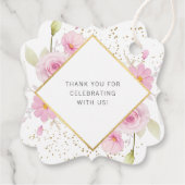 Elegante bloemendoop dank u bedankjes labels (Achterkant)