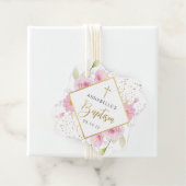 Elegante bloemendoop dank u bedankjes labels (In situ)