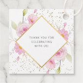 Elegante bloemendoop dank u bedankjes labels (Achterkant)