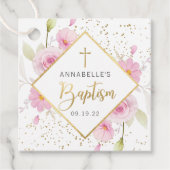 Elegante bloemendoop dank u bedankjes labels (Voorkant)