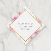 Elegante bloemendoop dank u bedankjes labels (Achterkant)