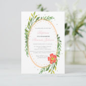Elegante Bloemendoop/doop uitnodiging (Staand voorkant)