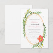 Elegante Bloemendoop/doop uitnodiging (Voorkant / Achterkant)