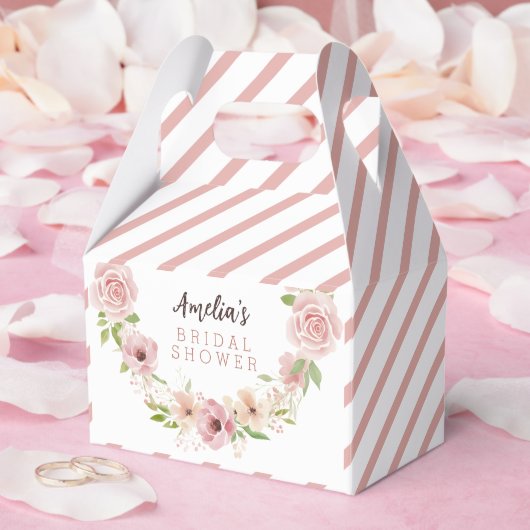 Elegante bloemendoos met eigen naam als bruidsfees bedankdoosjes (Huwelijk)