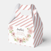 Elegante bloemendoos met eigen naam als bruidsfees bedankdoosjes (Voorkant Zijde)