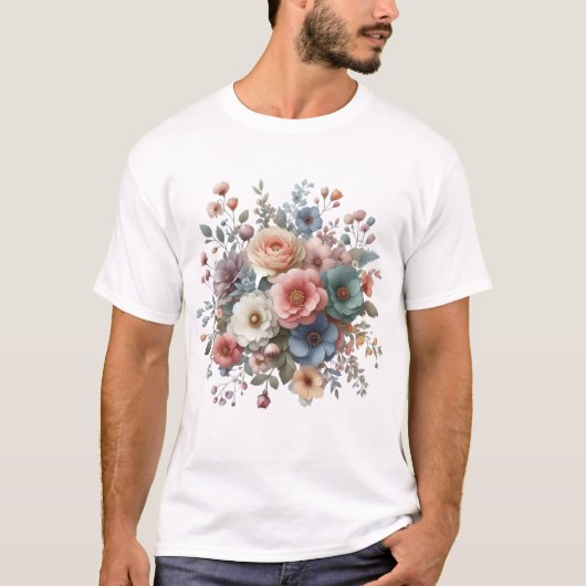 Elegante bloemendromen t-shirt (Voorkant)