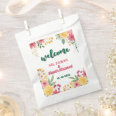 Elegante bloemendubbelnaam bruidsdouche uitnodigin bedankzakje (Geknipt)