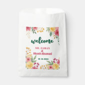 Elegante bloemendubbelnaam bruidsdouche uitnodigin bedankzakje (Voorkant)