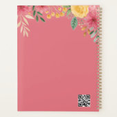 Elegante bloemendubbelnaam bruidsfeest planner (Achterkant)