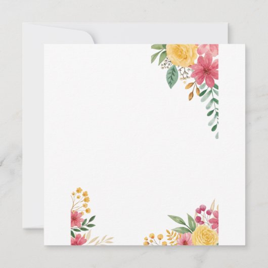 Elegante Bloemendubbelnaam save the date (Achterkant)