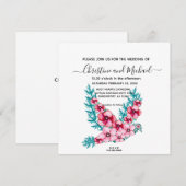 Elegante bloemenduif, Vredesduif bruiloft Kaart (Voorkant / Achterkant)