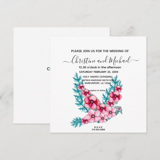 Elegante bloemenduif, Vredesduif bruiloft Kaart (Voorkant / Achterkant)