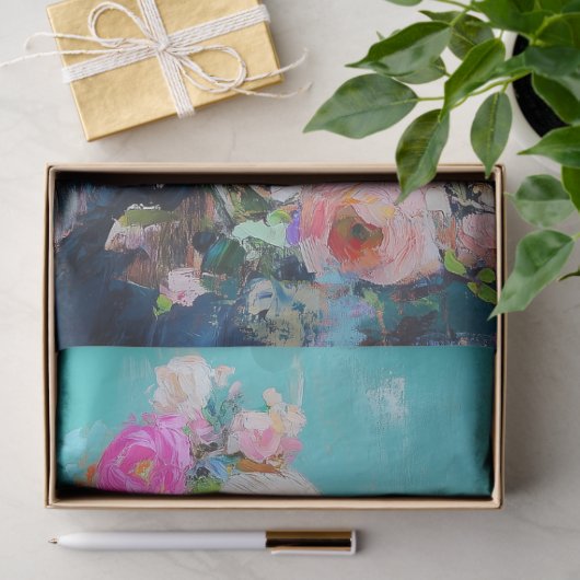 Elegante bloemeneend grillige decoupage tissuepapier (Geschenk)