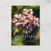 Elegante bloemeneenvoudige minimalistische fotogra visitekaartje (Voorkant)