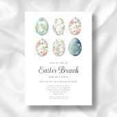 Elegante Bloemeneieren Paasbrunch Kaart