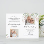 Elegante bloemenfoto 2 persoons herdenkingsprogram (Staand voorkant)