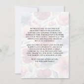 Elegante bloemenfoto begrafenis bedankkaart (Achterkant)