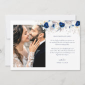 Elegante bloemenfoto bruiloft bedankkaart kaart (Voorkant)