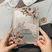 Elegante Bloemenfoto Bruiloft Save the Date Folie Uitnodiging