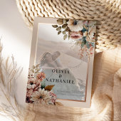 Elegante Bloemenfoto Bruiloft Save the Date Folie Uitnodiging