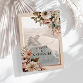 Elegante Bloemenfoto Bruiloft Save the Date Folie Uitnodiging