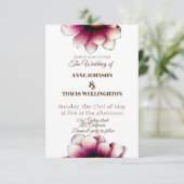 Elegante, Bloemenfoto bruiloft uitnodiging (Staand voorkant)