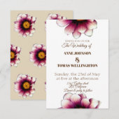 Elegante, Bloemenfoto bruiloft uitnodiging (Voorkant / Achterkant)