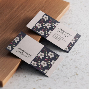 Elegante bloemenfoto gepersonaliseerde typografie visitekaartje