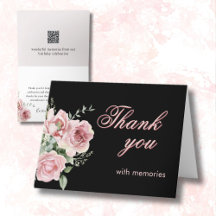 Elegante Bloemenfoto QR-link elk jaar verjaardag