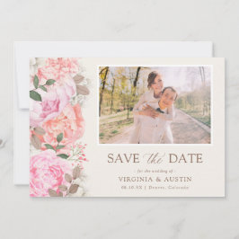 Elegante bloemenfoto save the date