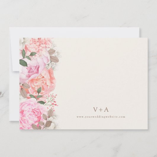 Elegante bloemenfoto save the date (Achterkant)