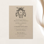 Elegante bloemenFranse Rozen Crest Vintage bruilof Kaart