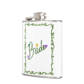 Elegante Bloemenge Wijnstok Bruid  Heupfles (Links)