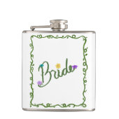 Elegante Bloemenge Wijnstok Bruid  Heupfles (Voorkant)
