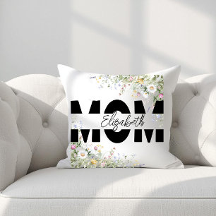 Elegante bloemengebruikte MOM gepersonaliseerdeerb Kussen