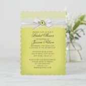 Elegante bloemengele lintdouche uitnodigen kaart (Staand voorkant)