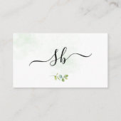 Elegante bloemengele witte blauwe bruiloft informatiekaartje (Achterkant)