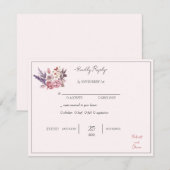 "Elegante Bloemengelukzaligheid RSVP - Robert & Ol Kaart (Voorkant / Achterkant)