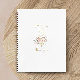 Elegante Bloemengestileerde Garde Met Naam Recept Notitieboek