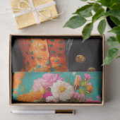 Elegante Bloemengiraffe Decoupage Tissuepapier (Geschenk)