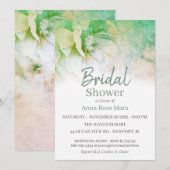 *~* Elegante bloemenglitter Blauwgroen roze Vrijge Kaart (Voorkant / Achterkant)