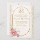 Elegante Bloemenglitter Islamitische Aqiqa Aqeeqa  Kaart (Voorkant)