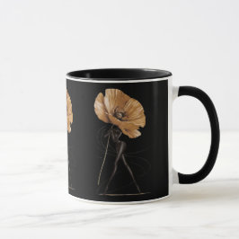 Elegante bloemengodin mode-illustratie mok
