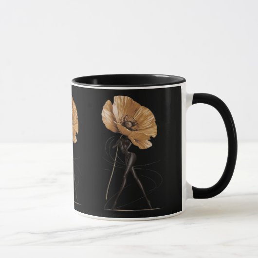 Elegante bloemengodin mode-illustratie mok (Rechts)