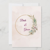 Elegante Bloemengoud Bruiloft  Kaart (Achterkant)