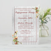 Elegante Bloemengrens Verlovingsfeest Kaart (Staand voorkant)