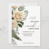 Elegante Bloemengroen en Cream Bouquets bruiloft Kaart (Voorkant)