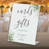 Elegante bloemengroen Kaarten en geschenken Reclamebord Met Voetstuk