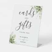 Elegante bloemengroen Kaarten en geschenken Reclamebord Met Voetstuk (Voorkant)