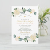 Elegante bloemengroen krans Waterverf doop Kaart (Staand voorkant)